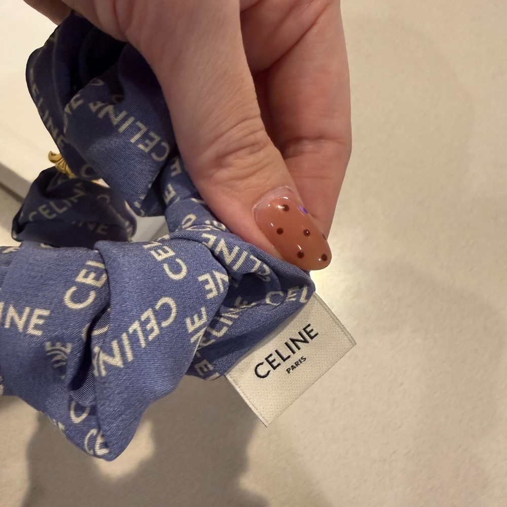 Celine Blue Hair Scrunchie - Picture 4 of 7